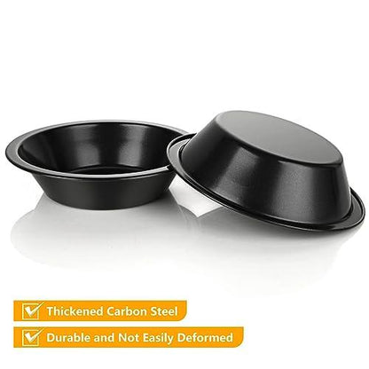 CYEAH 10 Pcs Non-stick Mini Pie Pans, 4 inch Round Deep Pie Dish for Baking, High Carbon Steel Pot Pie Baking Dishes, Small Black Tin Pie Pans for Kitchen Burning Baking Cakes Tarts - CookCave