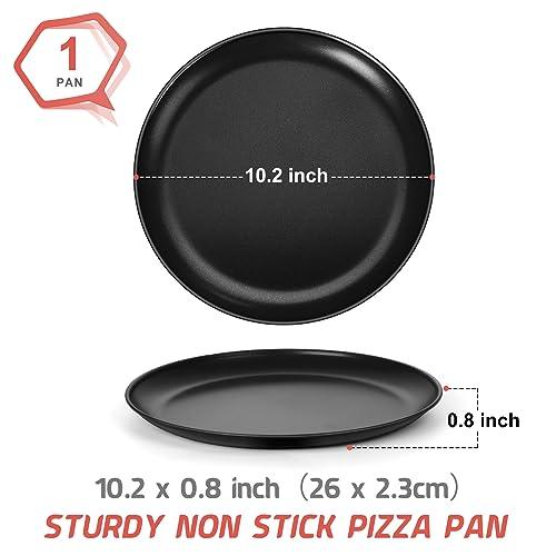 P&P CHEF 10 Inch Pizza Pan, Non-Stick Pizza Tray, Round Baking Pan for Oven, Healthy Bakeware and Serving Plate, Stainless Steel Core & Reusable, Oven Safe & Easy Clean, Black - CookCave