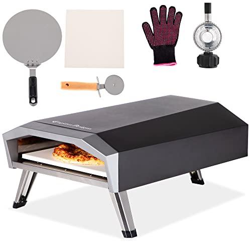 Captiva Designs Portable Outdoor Pizza Oven, Gas Pizza Oven for 13" Pizza, Propane Pizza Maker with Necessary Accessories - Ideal for Any Outdoor Kitchen - CookCave