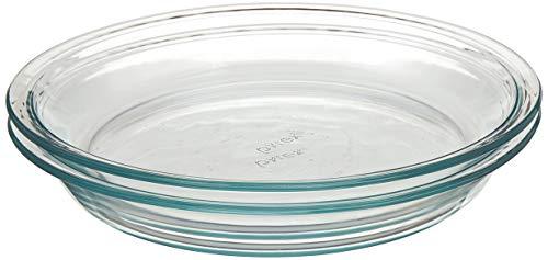 Pyrex 6001003 Glass Bakeware Pie Plate 9" x 1.2" Pack of 2, 5.2, Clear - CookCave