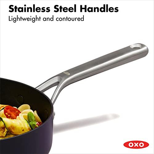 OXO Professional Hard Anodized PFAS-Free Nonstick, 3QT Saute Pan Jumbo Cooker with Lid, Induction, Diamond reinforced Coating, Dishwasher Safe, Oven Safe, Black - CookCave