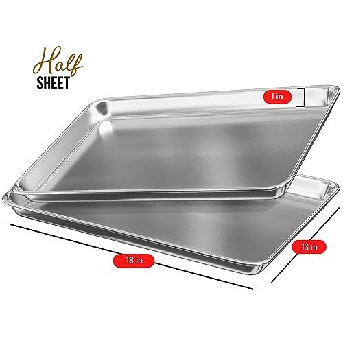 Eatex Aluminum Baking Sheet Set, 2 Pack Cookie Sheet Set, 18” x 13” Steel Baking Pan Set, Quality Cookie Sheets for Baking Nonstick, Half Sheet Baking Pans Set, Baking Sheets for Oven, Half Sheet Pan - CookCave