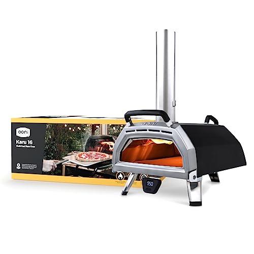 Ooni Karu 16 Multi-Fuel Outdoor Pizza Oven - Wood Fired and Gas Fueled Oven - Outdoor Pizza Maker - Fire and Stonebaked Pizza Oven for Authentic Homemade Pizzas - Dual Fuel Pizza Oven - CookCave