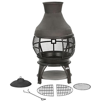 BALI OUTDOORS Fire Pit Round FirePits Outdoor Wood Burning Chimenea Outdoor Fireplace - CookCave