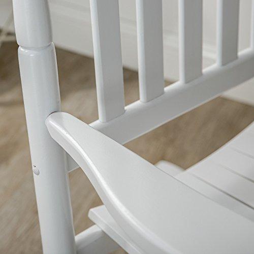 BplusZ Outdoor Wooden Rocking Chair for Patio and Porch - Traditional Indoor Outside Furniture Rocker for Lawn, Backyard and Garden, White - CookCave