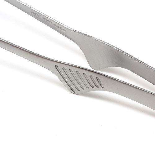 Todai 9.4-Inch Stainless Steel Non-Slip Yakiniku BBQ Tongs (Silver) - CookCave