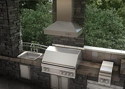 ZLINE 42" Ducted Wall Mount Range Hood in Outdoor Approved Stainless Steel (697-304-42) - CookCave