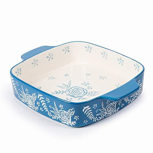 Wisenvoy Baking Dish Ceramic Brownie Pan 9x9 Baking Pan Casserole Dish Lasagna Pan Square Rose Dish Pan Bakeware Sets - CookCave