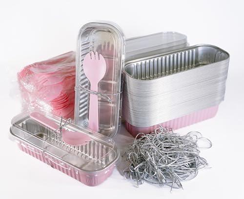 SWEET CHARLOTTE'S BAKESHOP 6” Mini Loaf Pans with Lids (50 Pack) with free digital download Spoons Ties Rectangle Aluminum Foil Baking Pans Tins Containers (Pack Of 50) Individual Disposable Cake - CookCave