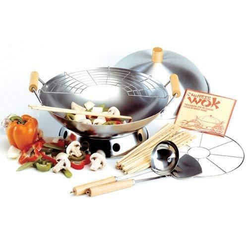 Norpro 10-Piece Wok Set, Silver, 14 inch - CookCave