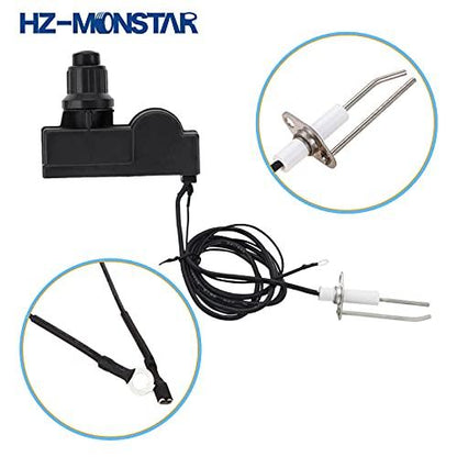 HZ-MONSTAR Low Pressure LPG Propane Gas Fireplace Fire Pit Flame Failure Safety Control Valve Kit with Igniter Assembly Fire Pit Igniter, Push Button Ignition Kit for Gas Grill, Heater, Fire Pit - CookCave