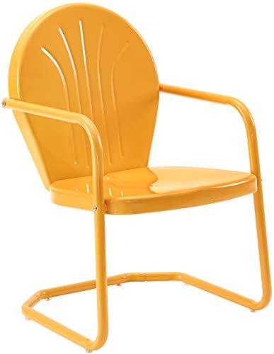 Crosley Furniture CO1001A-TG Griffith Retro Metal Outdoor Chair, Tangerine - CookCave