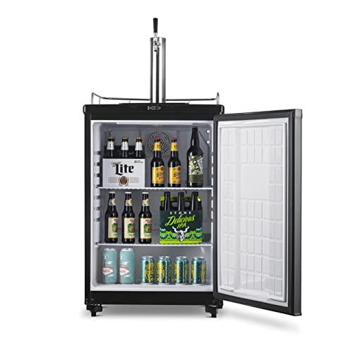 NewAir 1 Black Kegerator 5.8cu.ft, Matte Chrome Beer Tower - CookCave