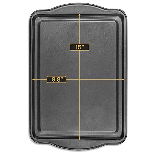 DecorRack Non-Stick Baking Sheet, 15 x 10 Inch Jelly Roll Pan and Cookie Baking Tray, Heavy Duty Bakeware For Oven (Pack of 1) - CookCave