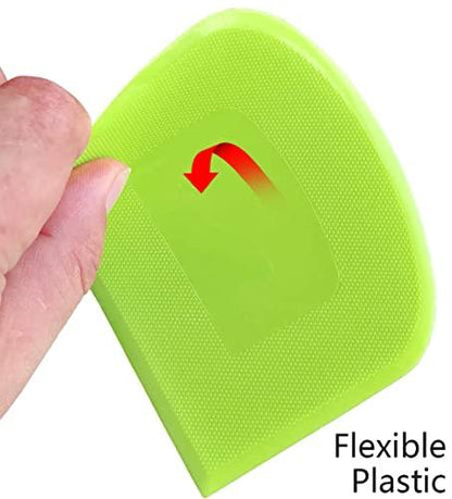 ALLTOP Bowl Spatula & Bench Scraper,Flexible Plastic Multipurpose Kitchen Pastry Cutter Tool,Food Scrappers for Bread Dough Baking Cake Fondant Icing,Set of 2 Pieces - White,Green - CookCave