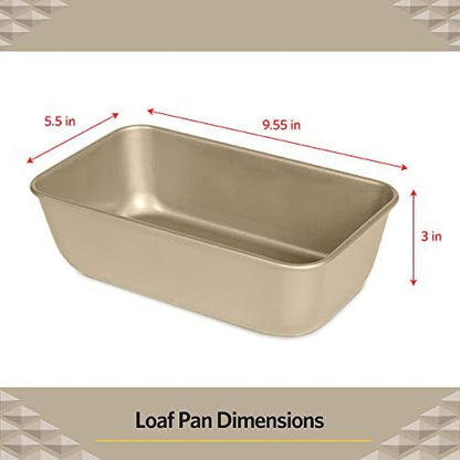 Glad Loaf Baking Pan Nonstick - Heavy Duty Metal Bakeware for Bread and Cakes, 9.5 x 5.5 x 3 inches - CookCave