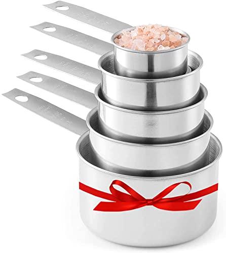 Stainless Steel Measuring Cups, Laxinis world 5 Piece Stackable Measuring Set (1) - CookCave