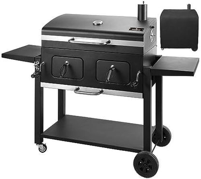 Charcoal Grill Outdoor BBQ Grill, Extra Large Cooking Area 794 Square Inches with Two Individual & Adjustable Charcoal Tray, Foldable Side Tables for Outdoor Cooking Backyard Camping Picnics By DNKMOR - CookCave