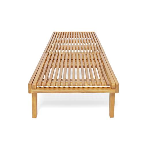 Christopher Knight Home Addisyn Outdoor Wooden Chaise Lounge, Teak Finish - CookCave