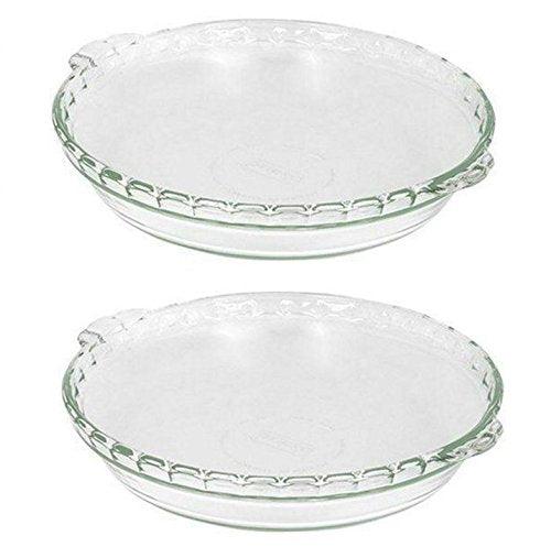 Pyrex Bundle - 2 Items: Bakeware 9-1/2-Inch Scalloped Clear Glass Pie Plates - CookCave