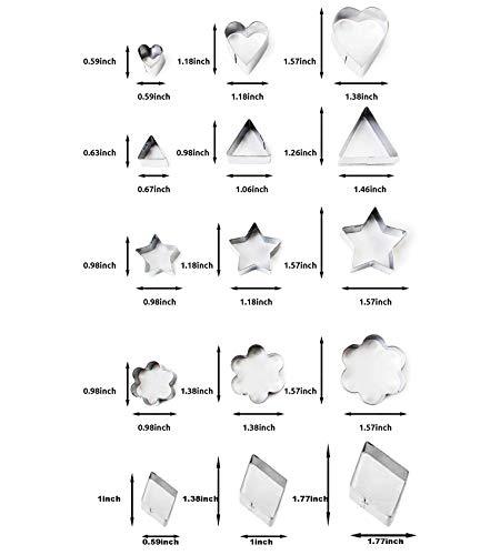 Mini Cookie Cutter Shapes Set - 30 Small Molds to Cut Out Pastry Dough, Pie Crust & Fruit - Tiny Stainless Steel Metal Stamps Star Flower Round Heart Square Triangle Oval Raindrop Geometric Shapes - CookCave