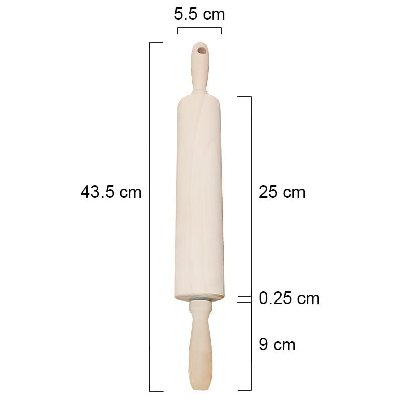 Rolling Pin for Baking, 17.1-Inch, Made of Natural Solid Wood, No paint No wax, by LANHUTHS - CookCave