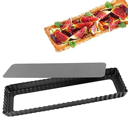 Cyimi Rectangular Tart Pan 14 Inch Nonstick Quiche Pie Pan with Removable Bottom Tart Pan for Pies, Quiche Bakeware, Cheese Cakes, Desserts - CookCave