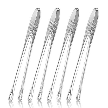 4 Pcs 9.5-Inch kitchen tweezers Grill Tongs,18/10 Stainless Steel Cooking Tweezer Tongs,Kitchen Tongs For Cooking - CookCave