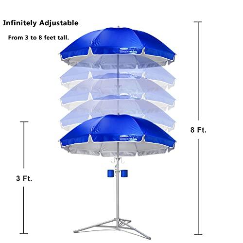 Wondershade 5' Sun Shade Umbrella, Portable Lightweight Adjustable Instant Sun Protection UPF 50+ - Blue - CookCave