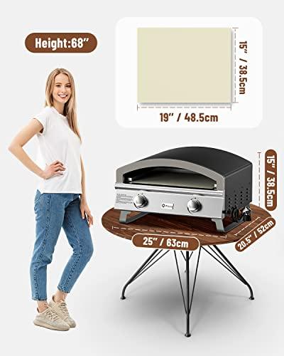 Outdoor Gas Pizza Oven Makes 2 Pizzas or Extra Large Pizza, 25" Large Capacity Pizza Maker, Versatile Grill Stove with 19" Baking Stone for Steak Meat Seafood, Save Time Cooking Amount Food for Party - CookCave