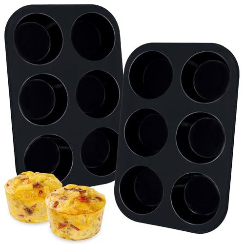 Inn Diary Silicone Muffin Pan 6-Cavity Cupcake Pan Non-Stick Baking Tray for Muffins Eggs Cupcakes Quiches BPA -Free Food Grade Muffin Molds - CookCave