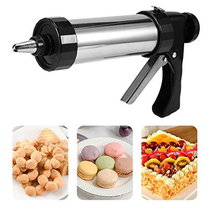 Cake Maker, Easy To Use Stainless Steel Biscuit Press Cookie Gun Set 5.9x10in for Bakeries for Pastry Decoration for Home Cooks - CookCave