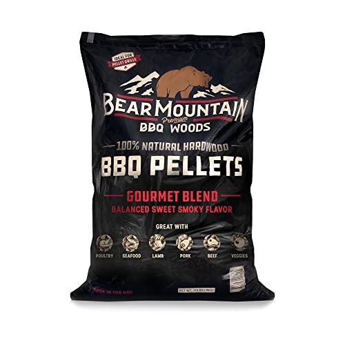 Bear Mountain 20 Pound Bag of Premium All Natural Low Moisture Hardwood Smoky Gourmet Blend Barbecue Smoker Pellets for Outdoor Grilling, 2 Pack - CookCave