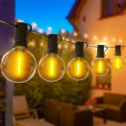 100ft 2-Pack Outdoor String Lights Waterproof/Connectable/Dimmable with 52 LED Shatterproof Bulbs, UL Listed Globe G40 String Lights 2700K Outdoor Lighting for Patio Backyard Cafe Party Wedding Garden - CookCave