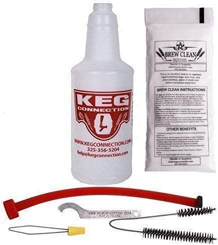 Kegconnection Kegerator Beer Line Cleaning Kit - Easy and Safe to Use Keg Cleaner - with Brew Clean Solution and More - CookCave