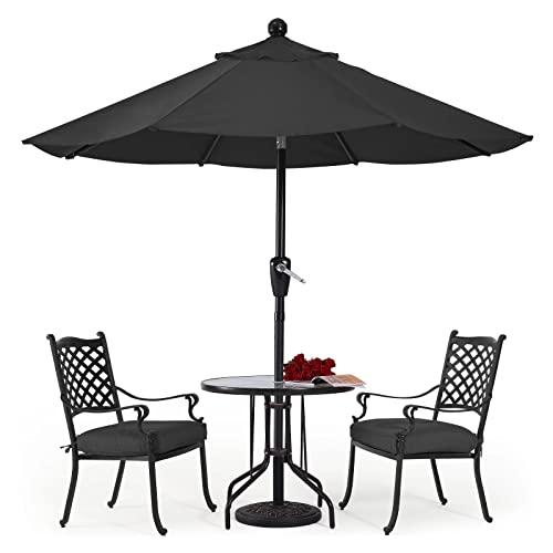 ABCCANOPY 10FT Patio Umbrella - Outdoor Waterproof Table Umbrella with Push Button Tilt and Crank, 8 Ribs UV Protection Pool Umbrella for Garden, Lawn, Deck & Backyard (Dark Gray) - CookCave