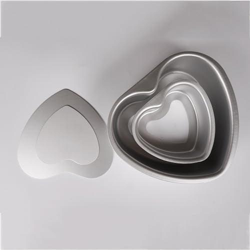 LoveDeal 2Pcs Heart Shaped Cake Pans 4 Inch and 6 Inch with Removable Bottom, Small Heart Baking Pans, Heart Shape Cake Molds, Cheesecake Pans for Cakes and Brownies, Oven Baking - Aluminum - CookCave