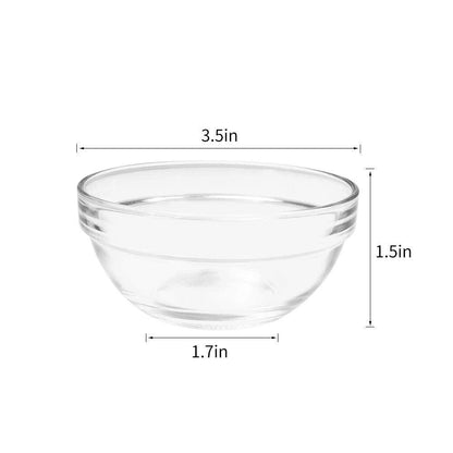 SZUAH 3.5 Inch Small Glass Bowls 12 Pack Prep Bowls Serving Bowls 4.5 OZ Microwavable Stackable Clear Glass Bowls for Kitchen, Dessert, Dips, Nut and Candy Dishes, Dishwasher Safe - CookCave