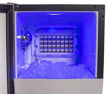 DUURA DI50P 65Lb Premium Clear Ice Cube Maker Machine with Drain Pump Blue LED and Energy Star Built-In Undercounter or Freestanding Household Residential or Commercial Use, 15 Inch Wide, Silver - CookCave