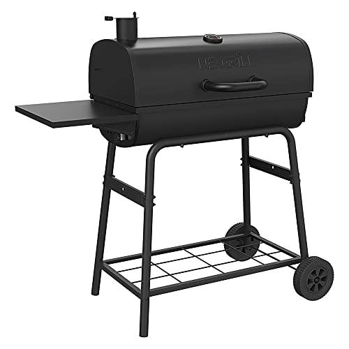 Nexgrill Premium Charcoal Barrel Grill, 29 inches Barbecue Grill, Heavy Duty Charcoal Barrel BBQ Grill, Outdoor Cooking, Side shelf, For Camping, Patio, Backyard, Tailgating Barrel Grill - CookCave