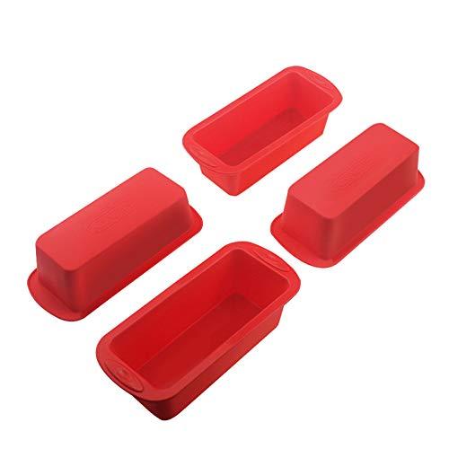 SILIVO 4 Pack Mini Loaf Pans - Nonstick Mini Bread Loaf Pans, Silicone Mini Loaf Baking Pans for Small Loaf, Bread and Meatloaf - 5.7x2.5x2.2 inch - CookCave