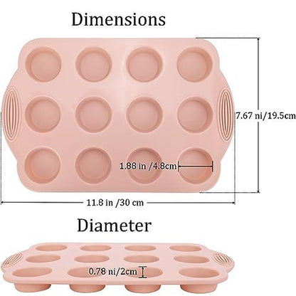 Baocuan 12 Cups Silicone Mini Muffin Pan-3 Pack Nonstick Food Grade & BPA Free Silicone Muffin Pan For Baking cupcake Mini Muffin and More - CookCave