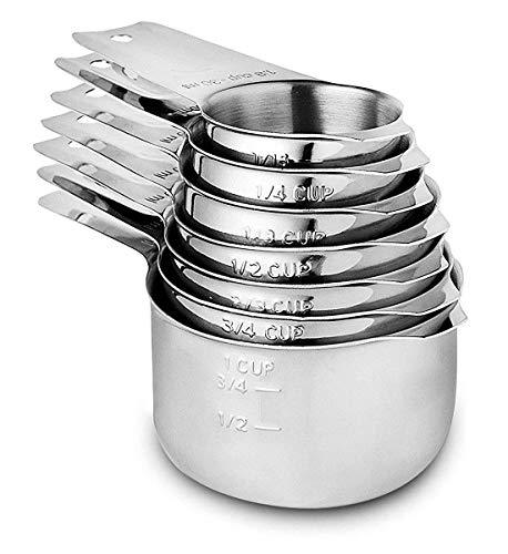 Measuring Cups Stainless Steel 7 Piece Stackable Set for Dry or Liquid Ingredients Measurement - Kitchen Gadgets & Utensils Metal Measuring Cups Best for Cooking & Baking - CookCave