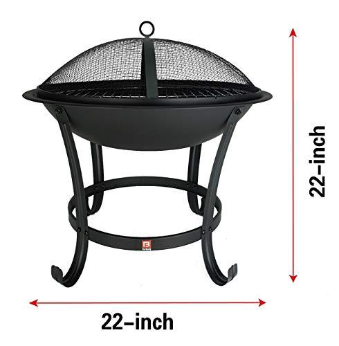 FireBeauty Fire Pit BBQ Grill Pit Bowl with Mesh Spark Screen Cover,Poker (Includes Tote Bag) - CookCave