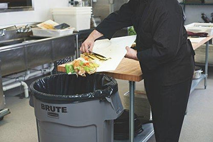 Rubbermaid Commercial Products BRUTE Heavy-Duty Round Trash/Garbage Can, 10-Gallon, Gray, Outdoor Waste Container for Home/Garage/Bathroom/Outdoor/Driveway - CookCave