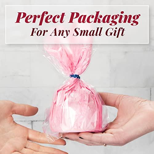 Prestee 200pk Clear Gift Bags for Favors, Cellophane Bags, 6x10 w/ 4" Twist Ties - Goodie Bags, Candy Bags, Cookie Bags for Gift Giving, Clear Treat Bags with Ties, Cellophane Treat Bags (200 Pack) - CookCave