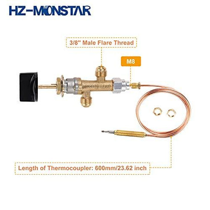 HZ-MONSTAR Low Pressure LPG Propane Gas Fireplace Fire Pit Flame Failure Safety Control Valve Kit with Igniter Assembly Fire Pit Igniter, Push Button Ignition Kit for Gas Grill, Heater, Fire Pit - CookCave