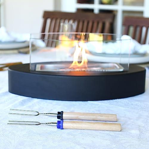 Moon & Starz Tabletop Fire Pit –Tabletop Fire Pit Bowl with 2 Extendable Roasting Sticks – Mini Fire Pit with Bonfire, Parties, Smores – Smokeless and Odorless Portable Table Top Fire Pit - CookCave