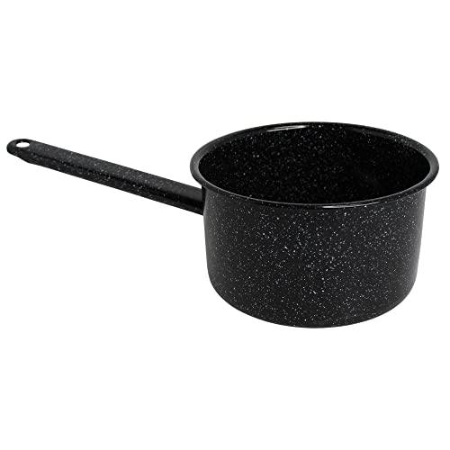 Mirro 1 Quart Enamel Sauce Pan with Speckled Finish - CookCave