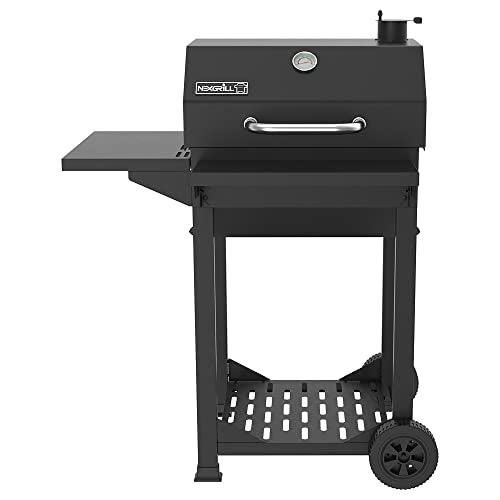 Nexgrill Premium Charcoal BBQ Grill, 22 inches Barbecue Grill, Charcoal Barrel, Outdoor Cooking, Side shelf, For Camping Patio Backyard, Black - CookCave